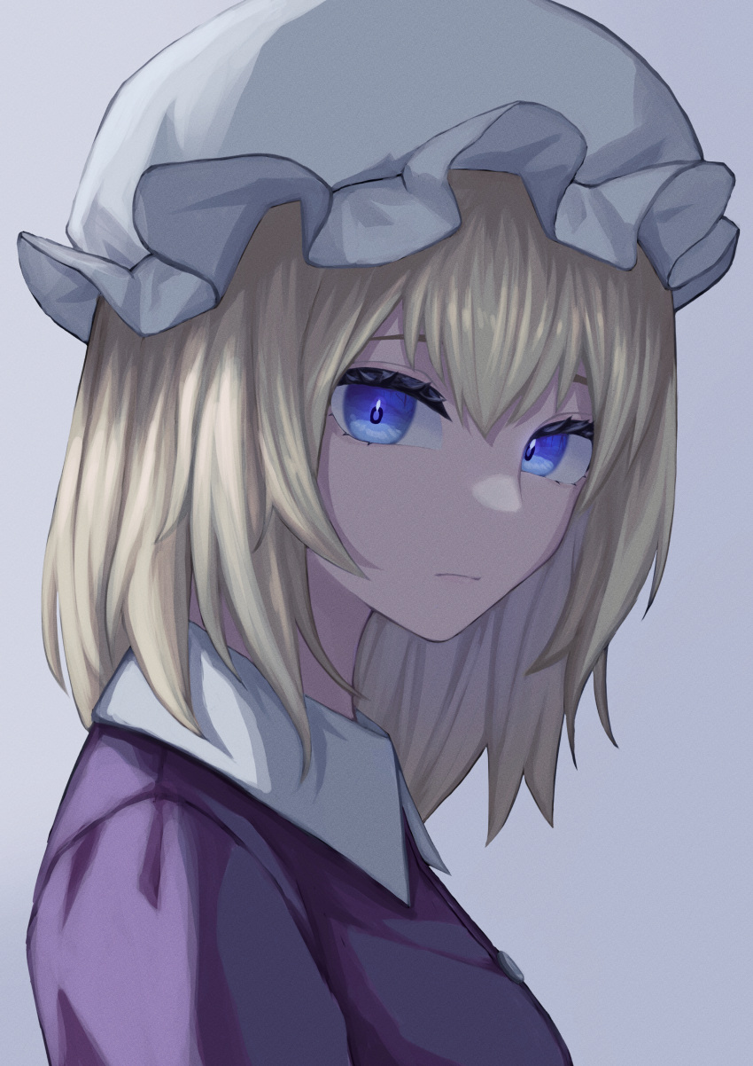 1girl, absurdres, bangs, blonde_hair, blue_eyes, breasts, closed_mouth, dress