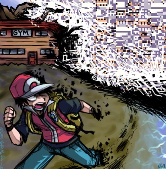 1boy, 2-bit, alternate_costume, baseball_cap, digital_dissolve, hat, male, missingno.