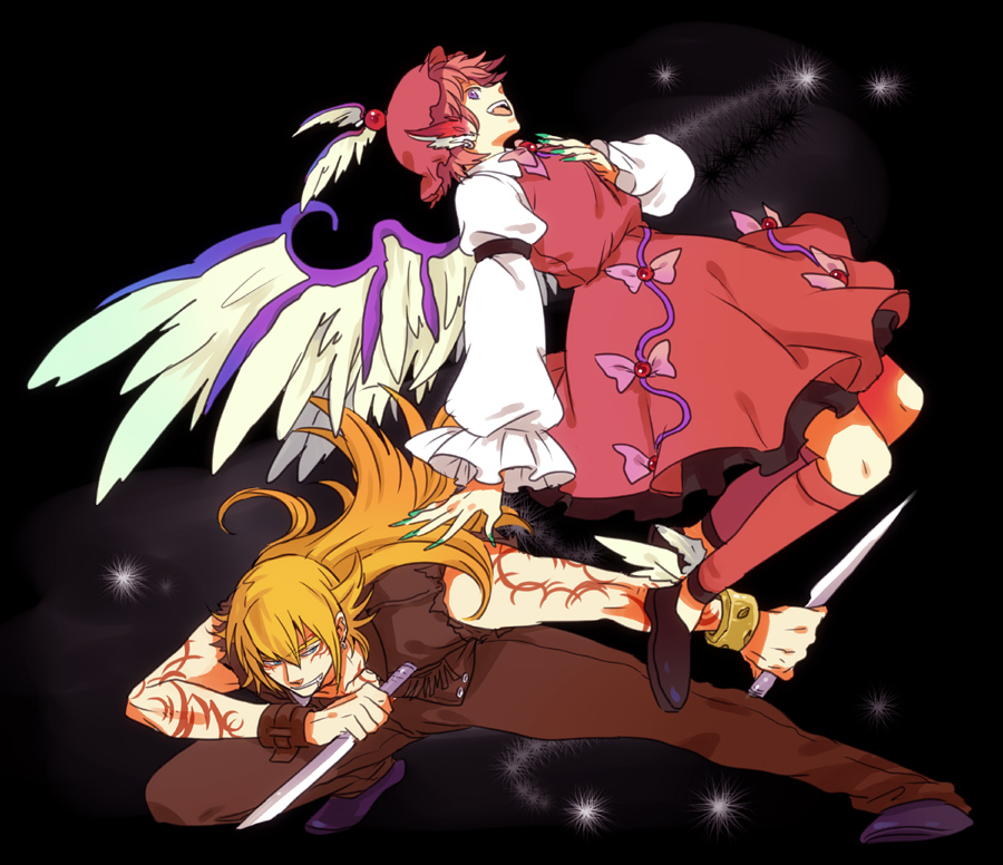 crossover, emu_(losspass), m.u.g.e.n, mugen_(game), mystia_lorelei, touhou, yami_no_agito