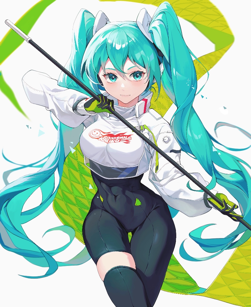 1girl, aqua_eyes, aqua_hair, asymmetrical_bodysuit, bai_xin, black_bodysuit, bodysuit, boots