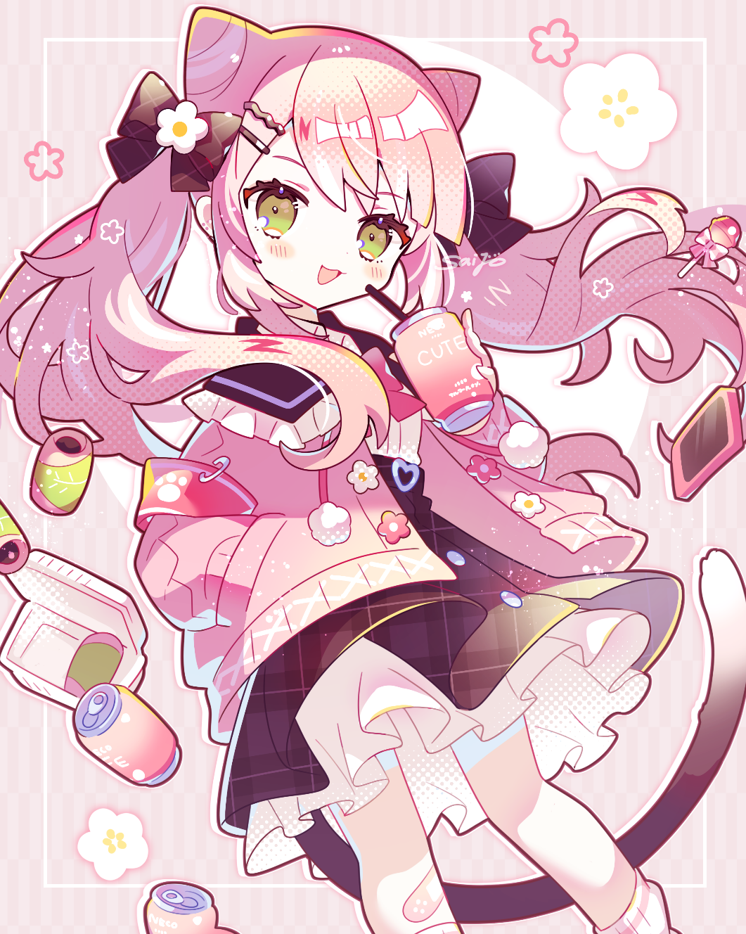 1girl, bandaid, bandaid_on_leg, bangs, black_bow, black_sailor_collar, black_skirt, bow