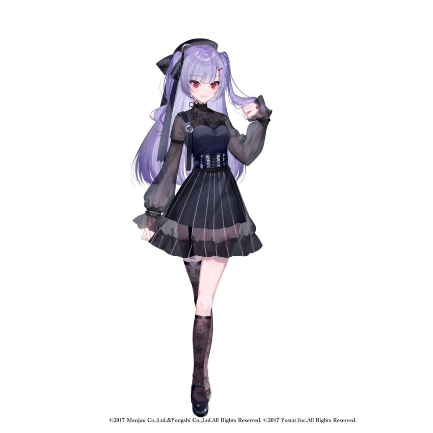 1girl, ajax_(azur_lane), asymmetrical_legwear, azur_lane, bangs, beret, black_dress, black_footwear