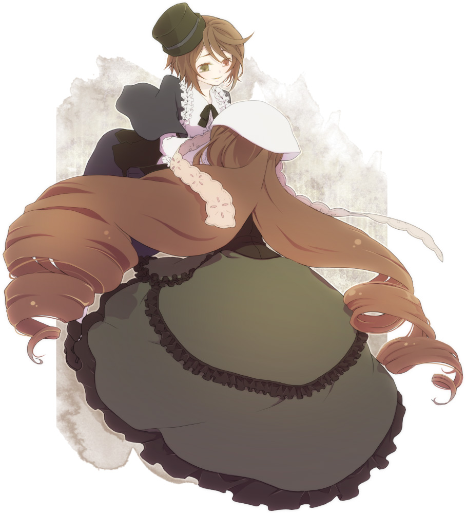 frills, hairband, hat, heterochromia, kaki_(crinson), long_hair, rozen_maiden, short_hair