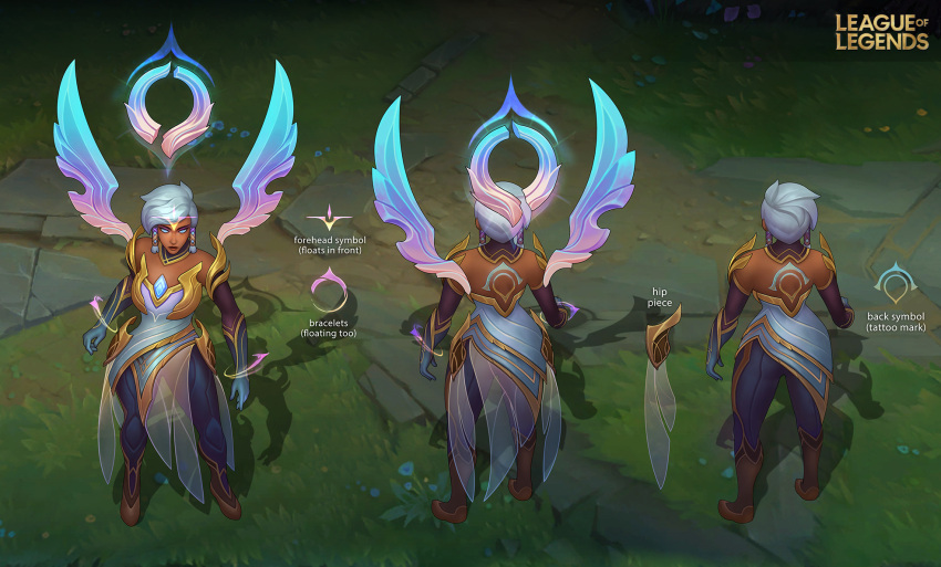 1girl, bangs, bare_shoulders, dark-skinned_female, dark_skin, dawnbringer_karma, dress, from_behind