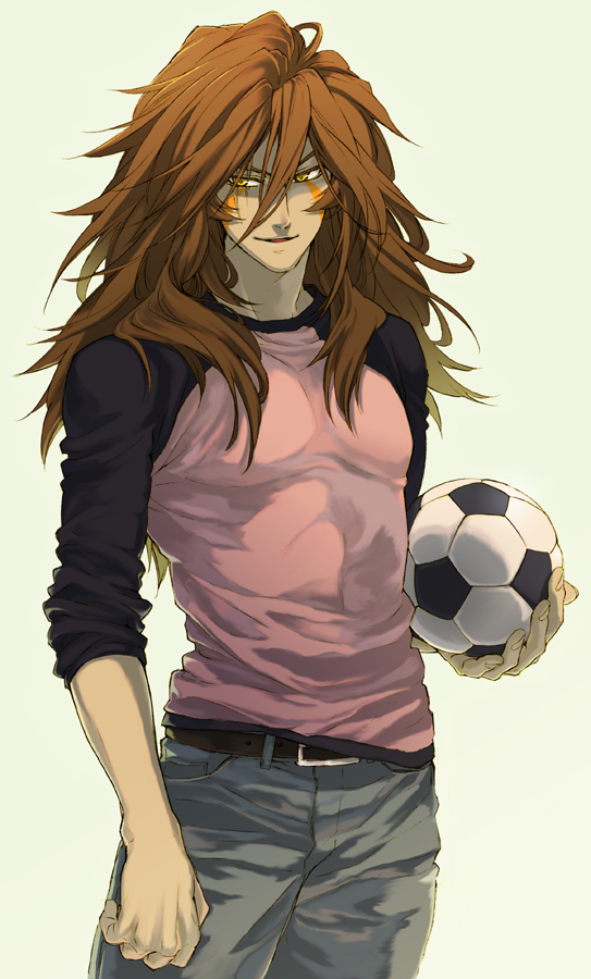 blue_eyes, brown_hair, genda_koujirou, inazuma_eleven, jeans, long_hair, male, older