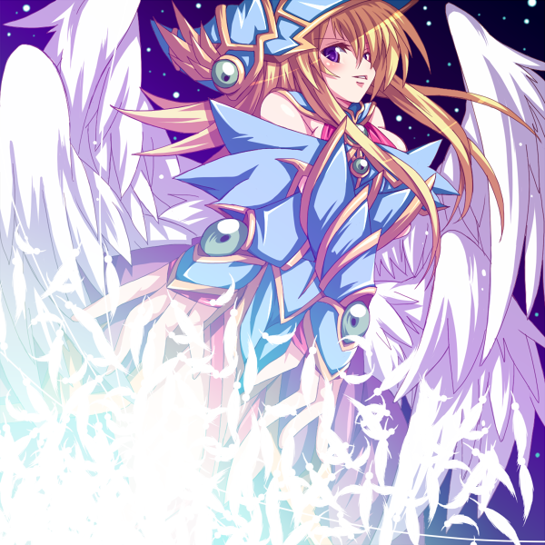 blonde_hair, blush, magician's_valkyria, wings, yu-gi-oh!
