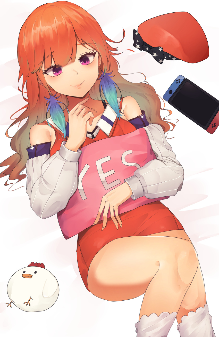 1girl, absurdres, bangs, bare_shoulders, blunt_bangs, chirpy, commentary, eyebrows_visible_through_hair