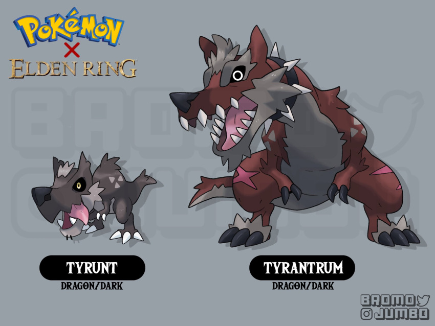 bromojumbo, collar, copyright_name, crossover, elden_ring, fusion, grey_background, highres