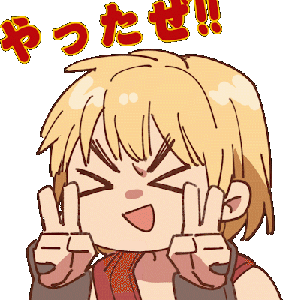 >_<, 1boy, :d, animated, animated_gif, blonde_hair, chibi, double_v