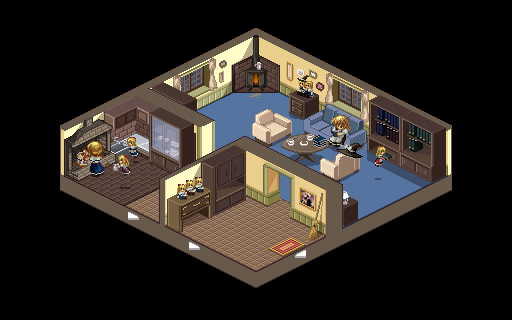 book, broom, doll, fireplace, floorplan, house, inside, interior