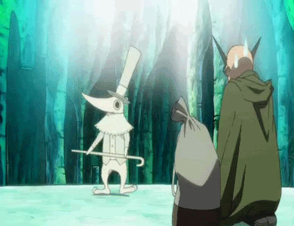 bag, cane, dancing, excalibur_(soul_eater), gif, ox_ford, soul_eater, suit
