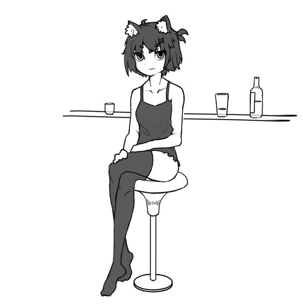1girl, animal_ears, black_clothes, black_hair, cat_ears, cat_girl, despair_(artist), kblankii
