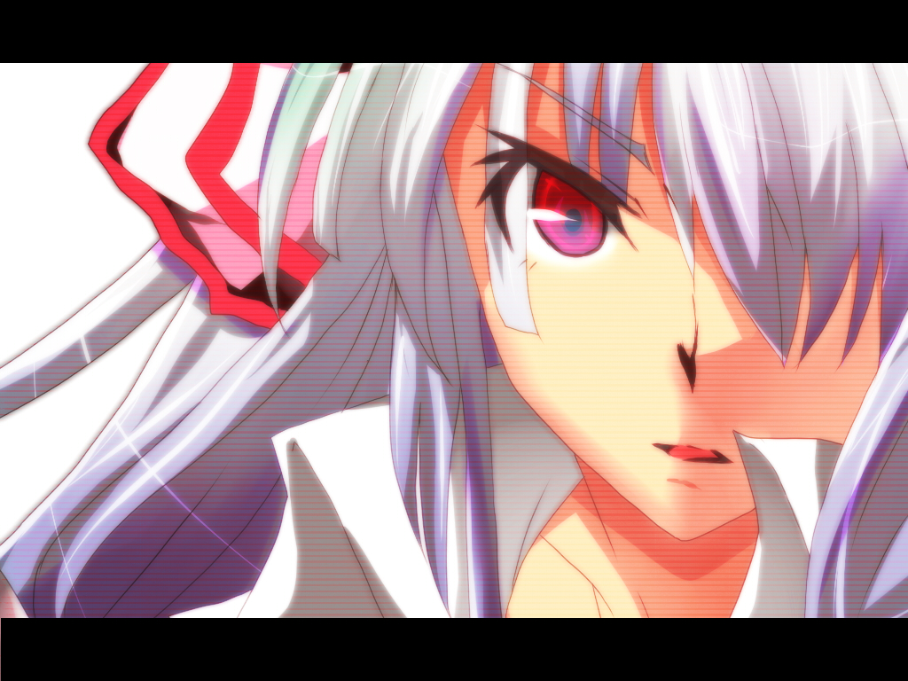 face, fujiwara_no_mokou, hair_over_one_eye, hivalu_nagare, letterboxed, nagare_(pixiv), red_eyes, touhou