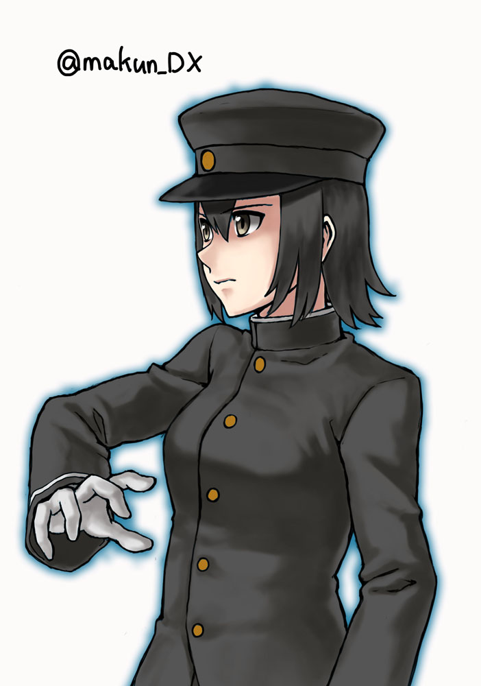 1girl, akitsu_maru_(kancolle), akitsu_maru_kai_(kancolle), black_eyes, black_hair, black_shirt, commentary_request, gakuran