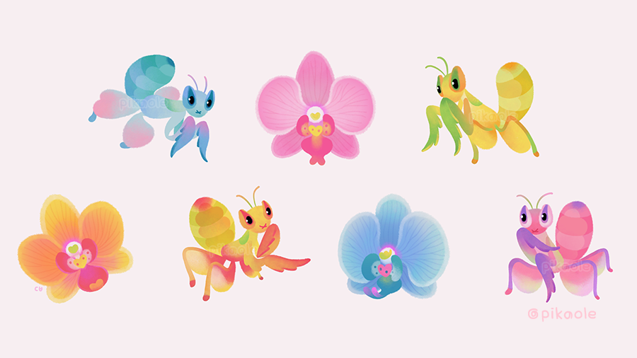 animal, animal_focus, antennae, artist_name, blue_eyes, blue_flower, bug, closed_mouth