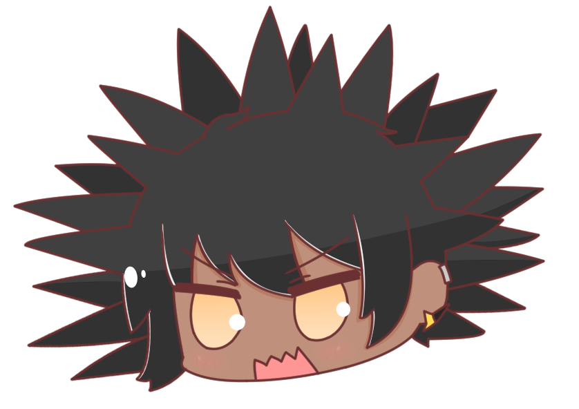 1boy, angry, arknights, black_hair, dark-skinned_male, dark_skin, male_focus, naga_u_(style)