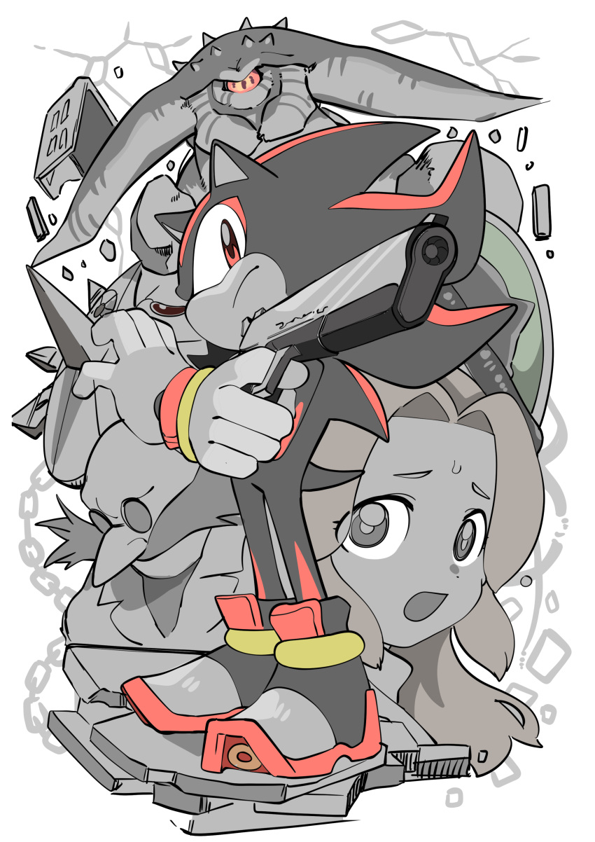1girl, 3boys, absurdres, bald, black_doom, eyebrows, facial_hair, furry