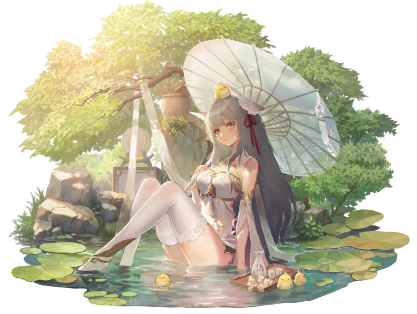 1girl, animal_on_head, artist_request, bangs, bell, bird, bird_on_head, border