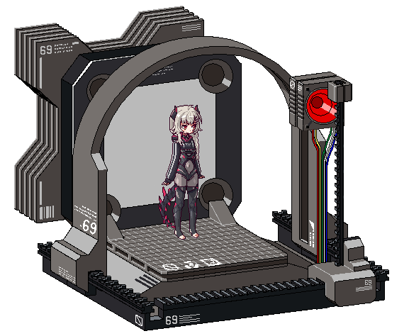 1girl, fukouna_shoujo_03, full_body, hair_ornament, hairclip, indie_virtual_youtuber, long_hair, machine