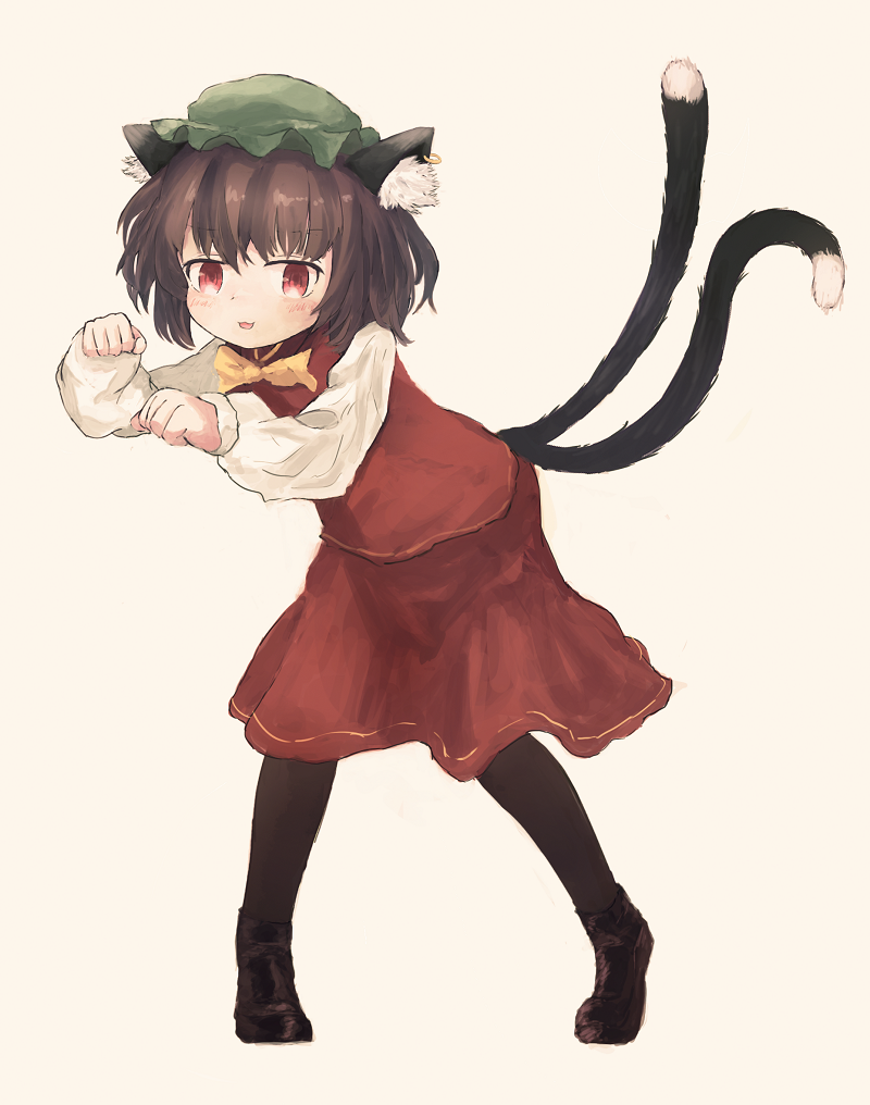 1girl, :3, animal_ears, ar_(maeus), bangs, black_footwear, black_legwear, blunt_bangs