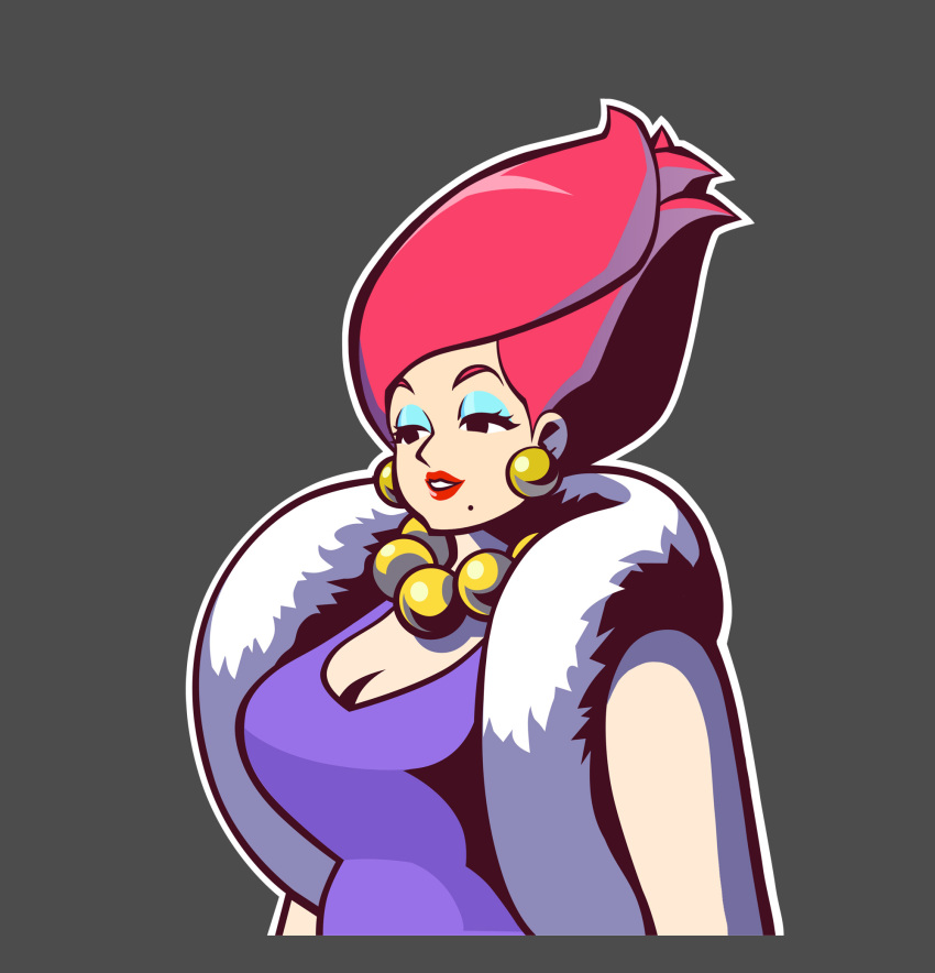 capcom, emma_(ghost_trick), eyeshadow, ghost_trick, highres, jewelry, lipstick, necklace