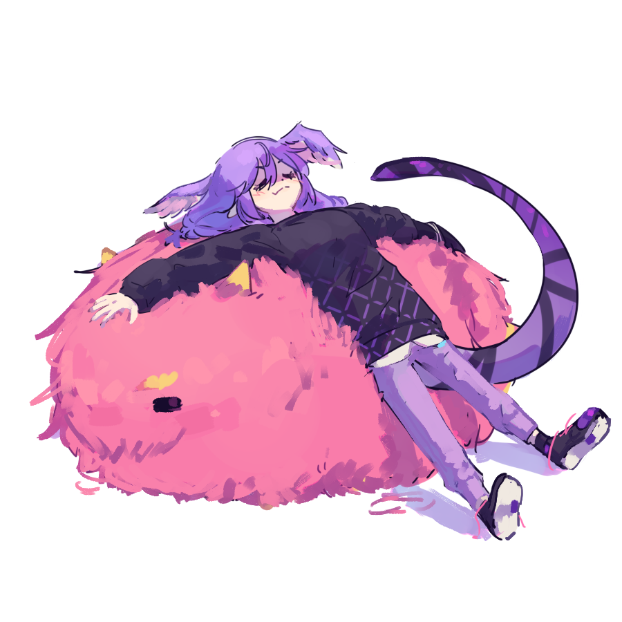 1girl, :3, black_footwear, braid, closed_eyes, creature, dragon, dragon_tail