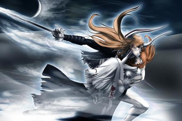 bleach, brown_eyes, couple, ichigo, ichigo_kurosaki, inoue, inoue_orihime, kurosaki