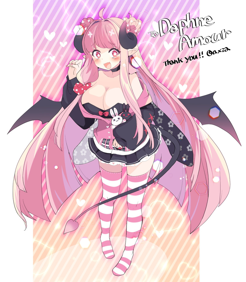 1girl, axia_(03400441), blush, breasts, commission, daphne_amour, demon_girl, demon_horns