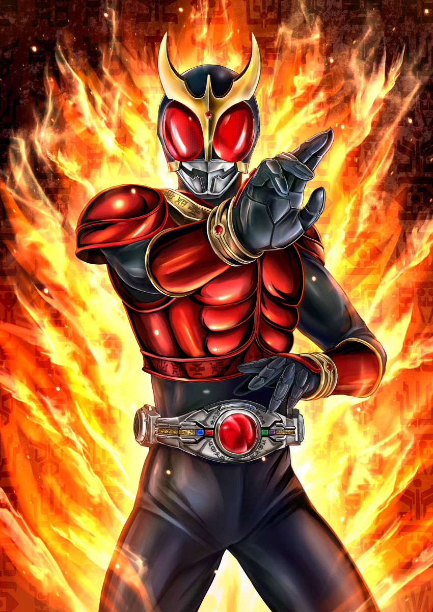 1boy, absurdres, arcle_(kuuga), armor, bodysuit, bug, compound_eyes, cowboy_shot