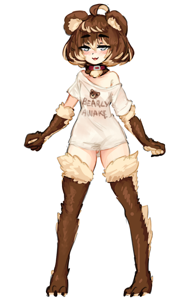 1girl, :3, ahoge, alternate_breast_size, animal_ears, animal_feet, animal_hands, ass_visible_through_thighs