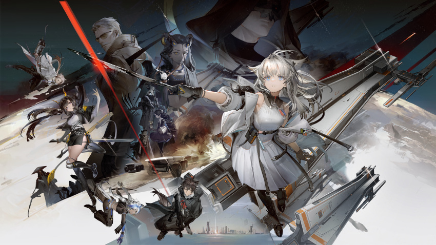 4boys, 6+girls, absurdres, animal_ears, arknights, arknights:_endfield, bear, black_footwear