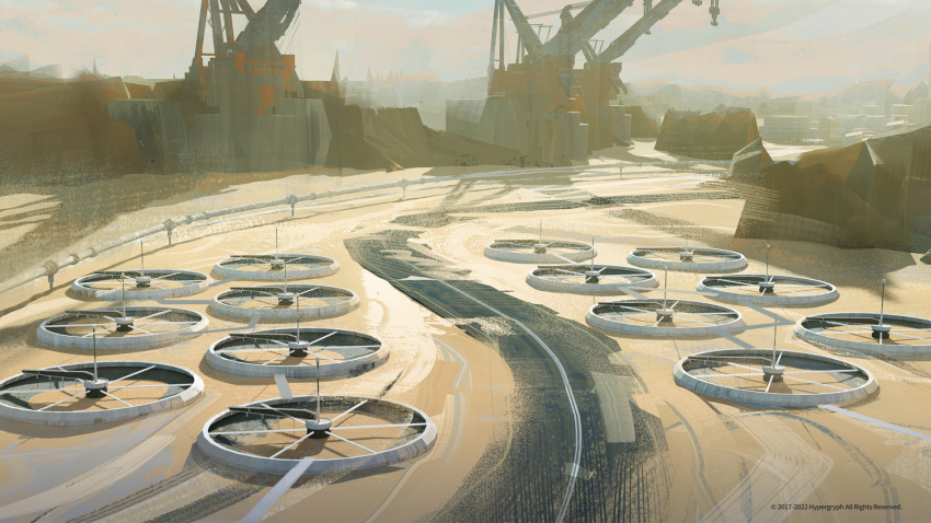 arknights, arknights:_endfield, building, city, commentary, company_name, concept_art, copyright