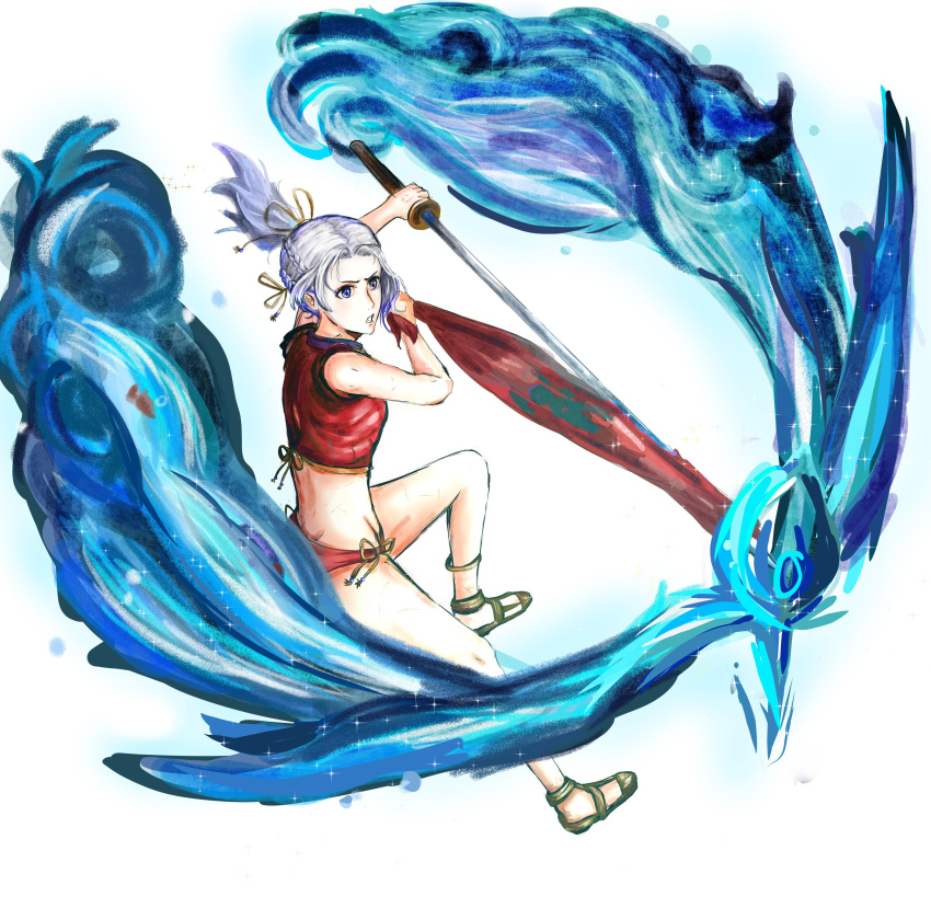 1girl, adapted_costume, alternate_costume, alternate_hairstyle, angry, ass, attack, bikini