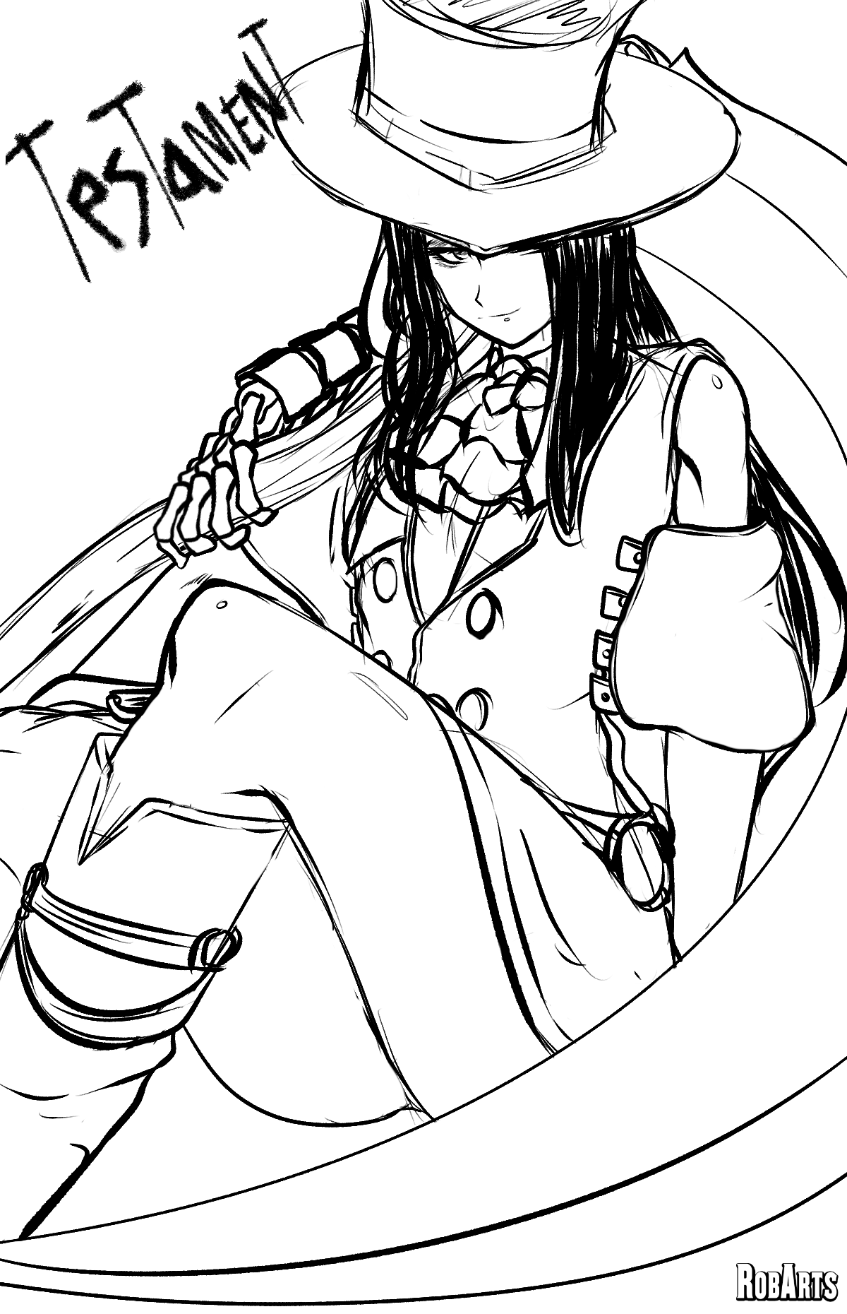 1other, axasempai, bare_legs, black_hair, buttons, full_body, guilty_gear, guilty_gear_strive