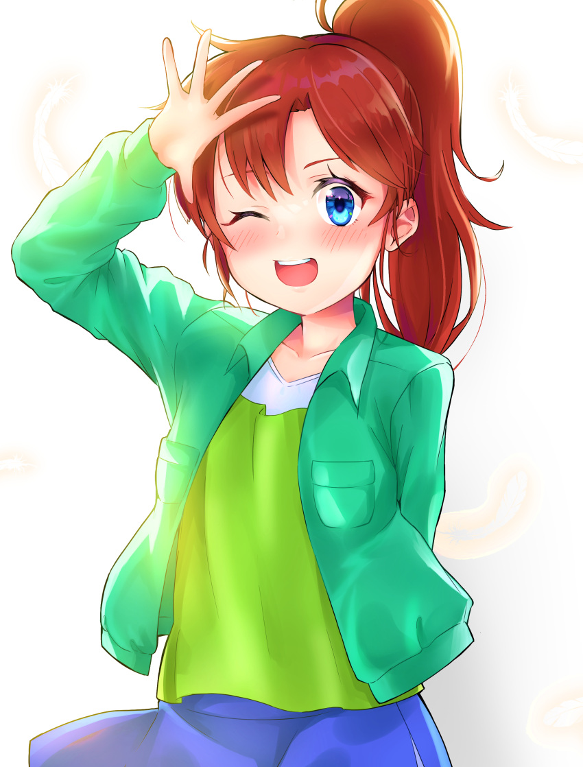 1girl, absurdres, bangs, blue_eyes, blush, brown_hair, collarbone, commentary