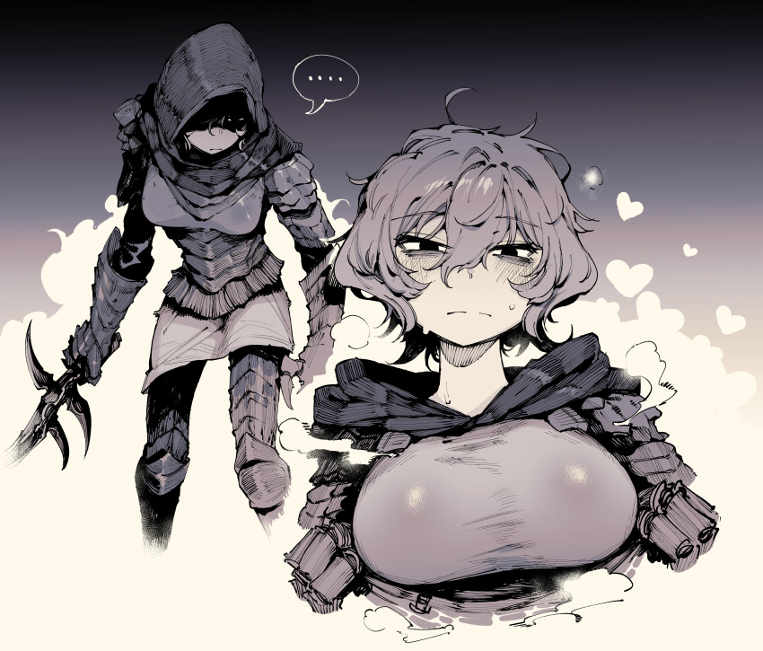 ..., 1girl, absurdres, armor, black_knife_assassin, blush, breasts, closed_mouth