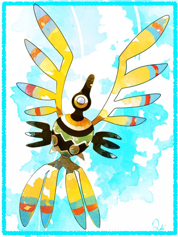 commentary_request, framed, full_body, grey_eyes, loki_(regulus_1111), looking_at_viewer, no_humans, pokemon