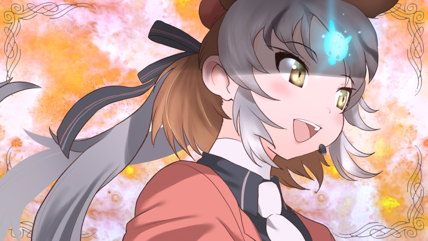 1girl, animal_ears, blazer, cats_yone, fox_ears, fox_girl, fox_tail, gloves