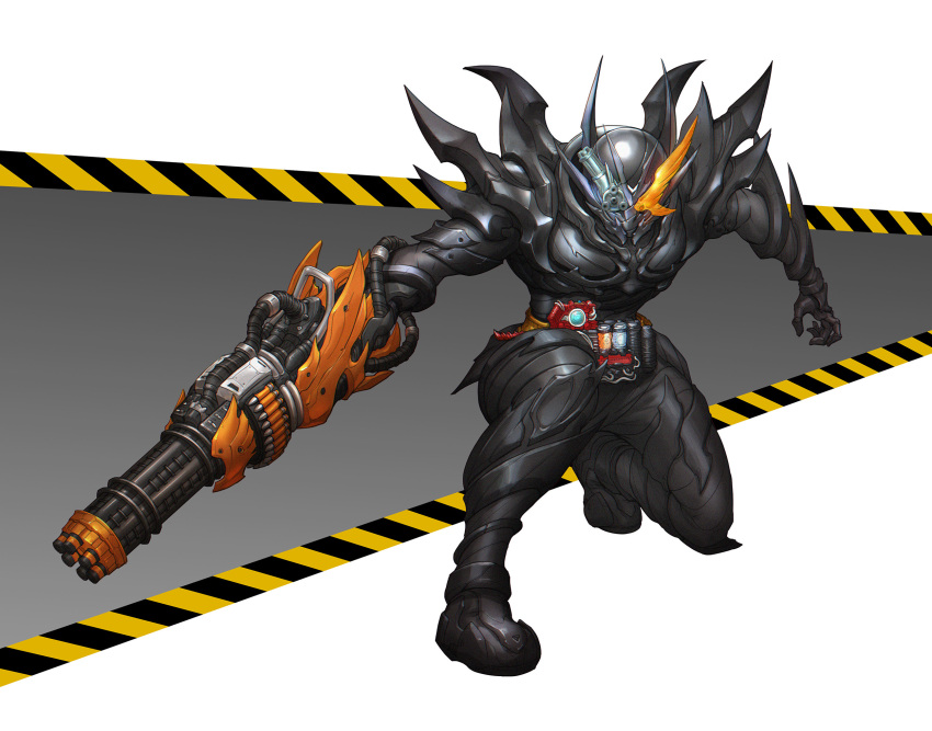 1boy, armor, black_armor, black_background, blue_eyes, build_driver, compound_eyes, driver