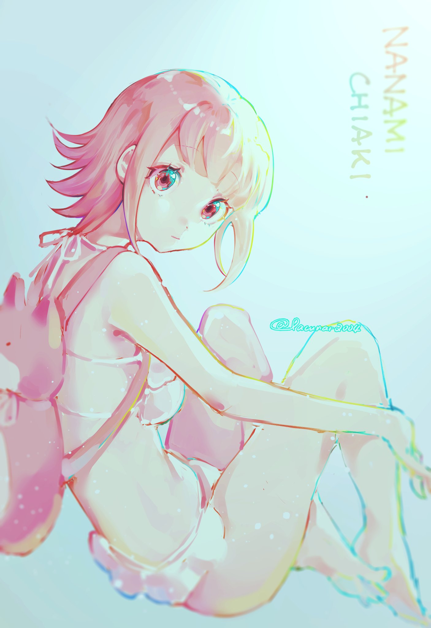 1girl, animal_bag, backpack, bag, bangs, bikini, cat_bag, character_name