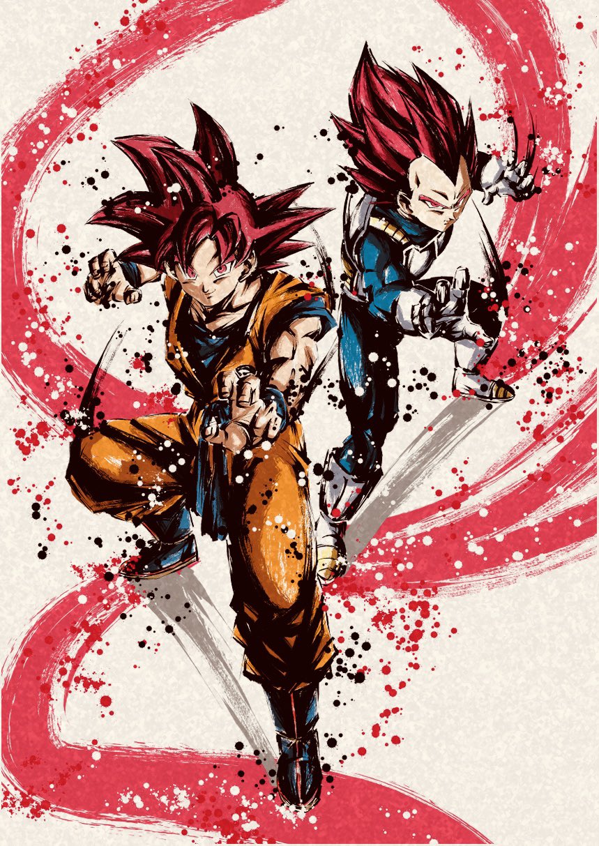 2boys, armor, black_hair, commentary_request, dougi, dragon_ball, dragon_ball_z, gloves