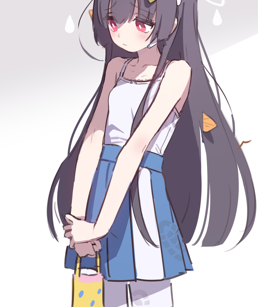 1girl, absurdres, bangs, black_hair, blue_archive, bottle, breasts, closed_mouth