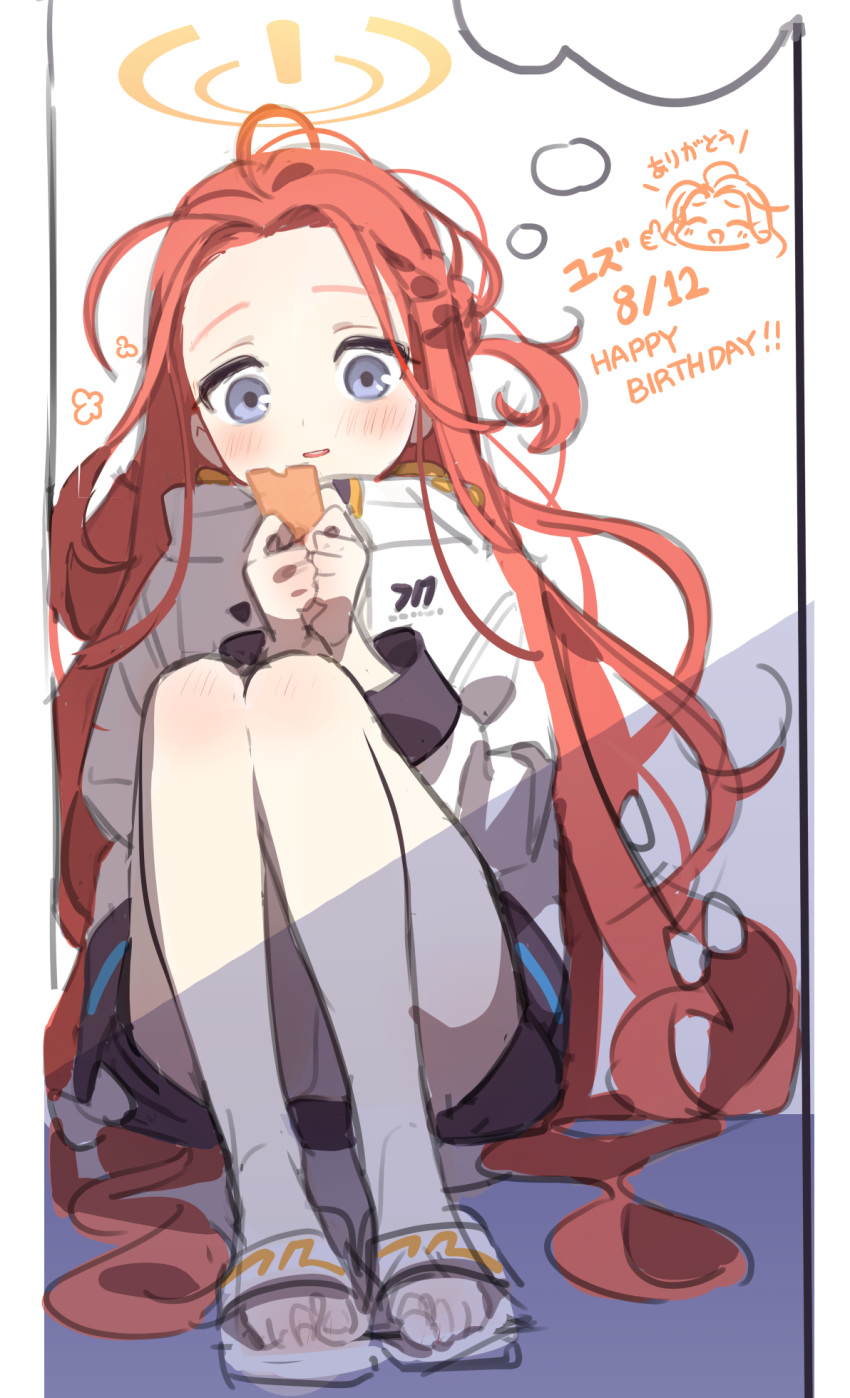 1girl, birthday, blue_archive, blue_eyes, blush, bow, coat, dated
