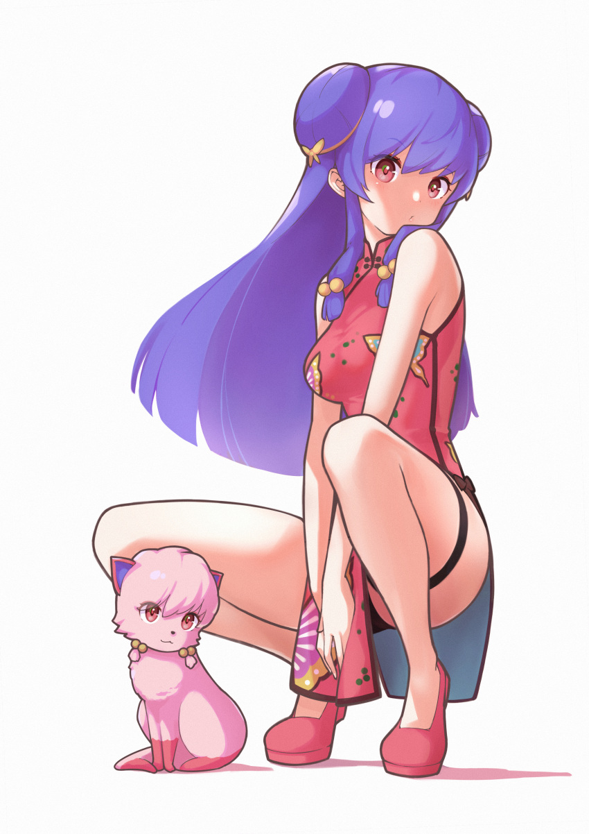 1girl, absurdres, animal_print, animalization, bangs, bare_arms, bare_shoulders, bell