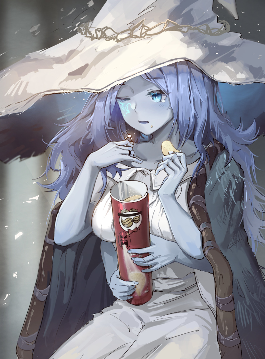 114514, 1girl, aqua_eyes, blue_eyes, blue_hair, blue_skin, brand_name_imitation, breasts