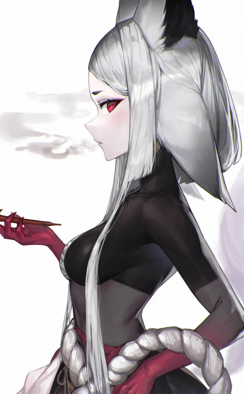 1girl, absurdres, animal_ears, bangs, bodysuit, breasts, colored_skin, dyarikku_(vtuber)