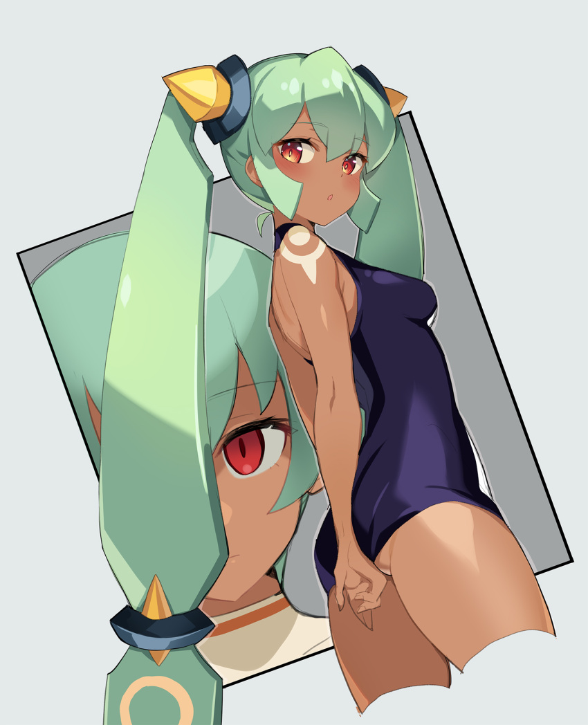 2girls, ass, bangs, bare_shoulders, blush, breasts, closed_mouth, cropped_legs