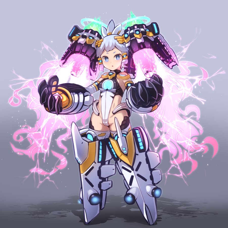 1girl, :o, armor, blue_eyes, breasts, commentary_request, divine_arsenal_aa-zeus_-_sky_thunder, duel_monster