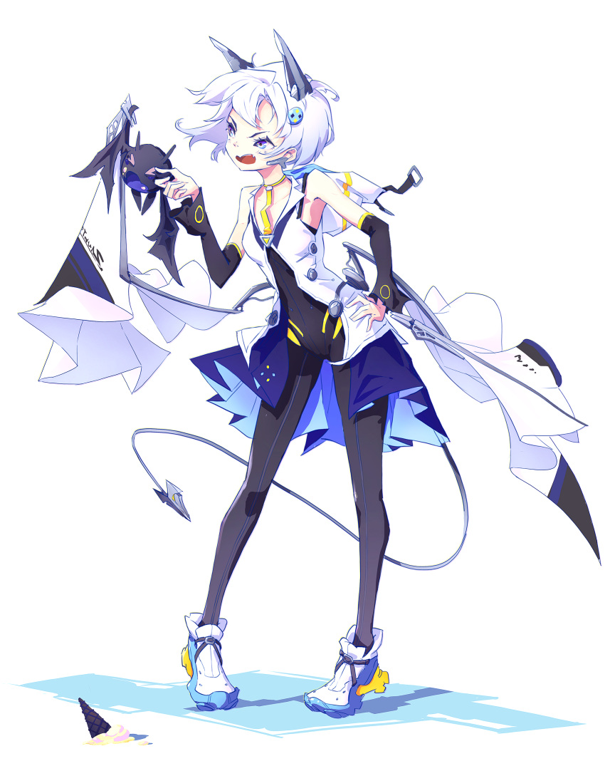 1girl, 327564857, \||/, absurdres, bare_shoulders, black_legwear, blue_eyes, breasts