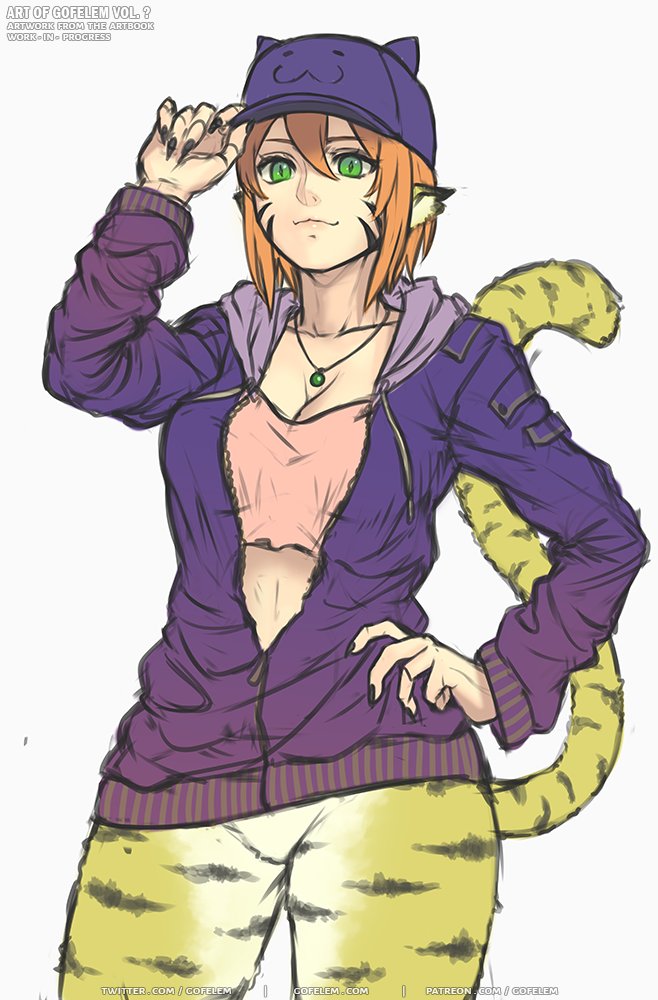 1girl, animal_ears, breasts, breath_of_fire, breath_of_fire_ii, cat_ears, cat_tail, closed_mouth
